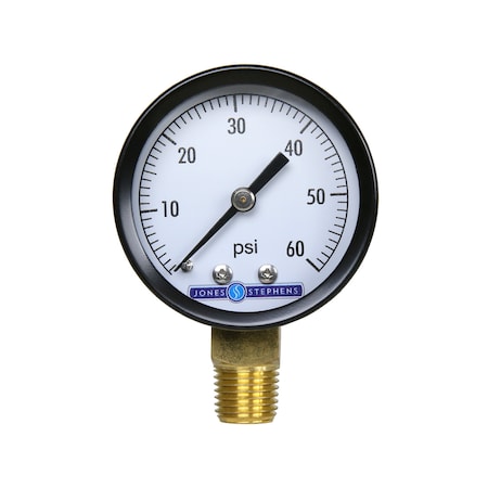 Jones Stephens 2in. 60 psi Pressure Gauge G60060